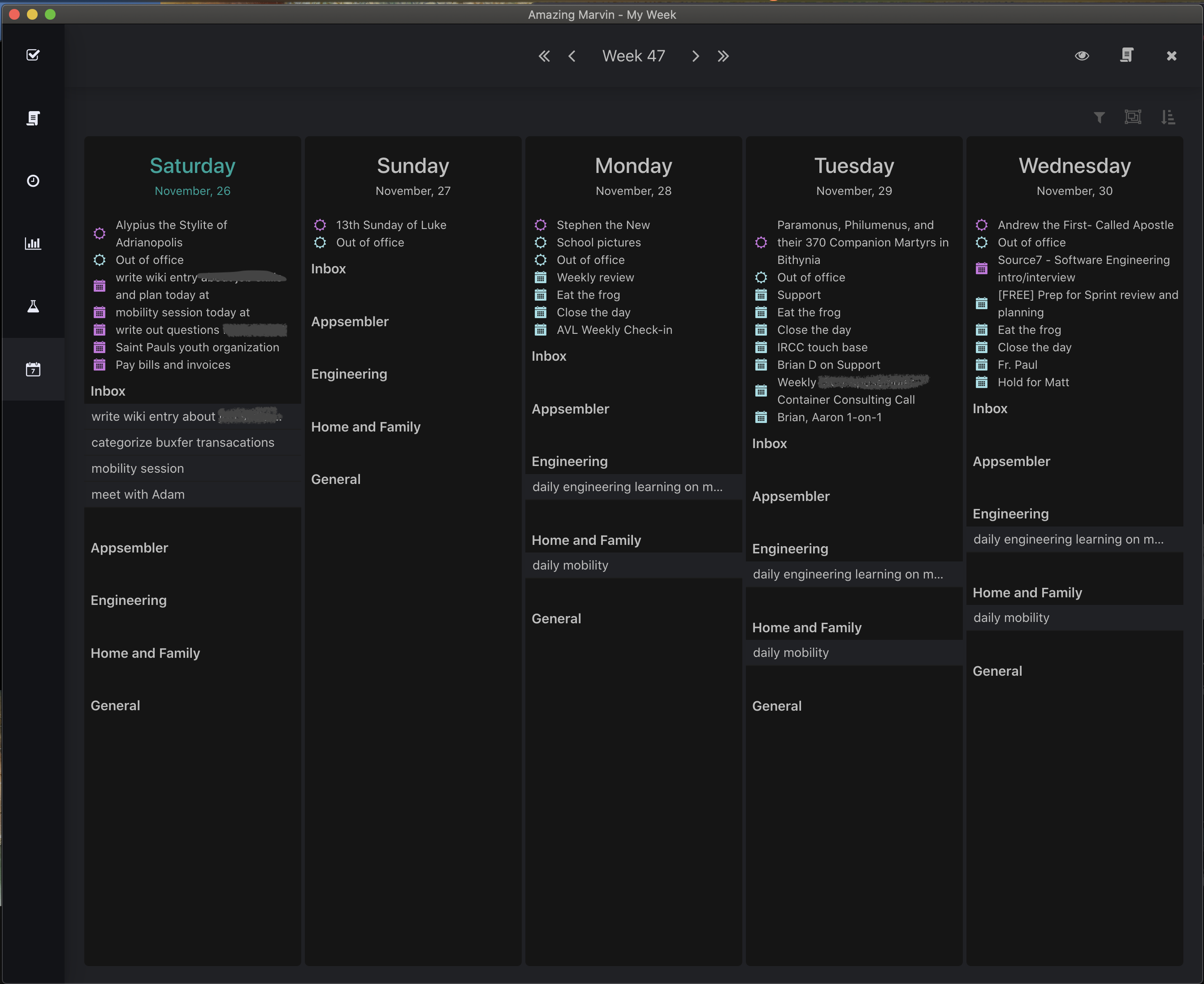 agenda view